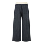 Vintage Plaid Panel Wide-Leg Trousers