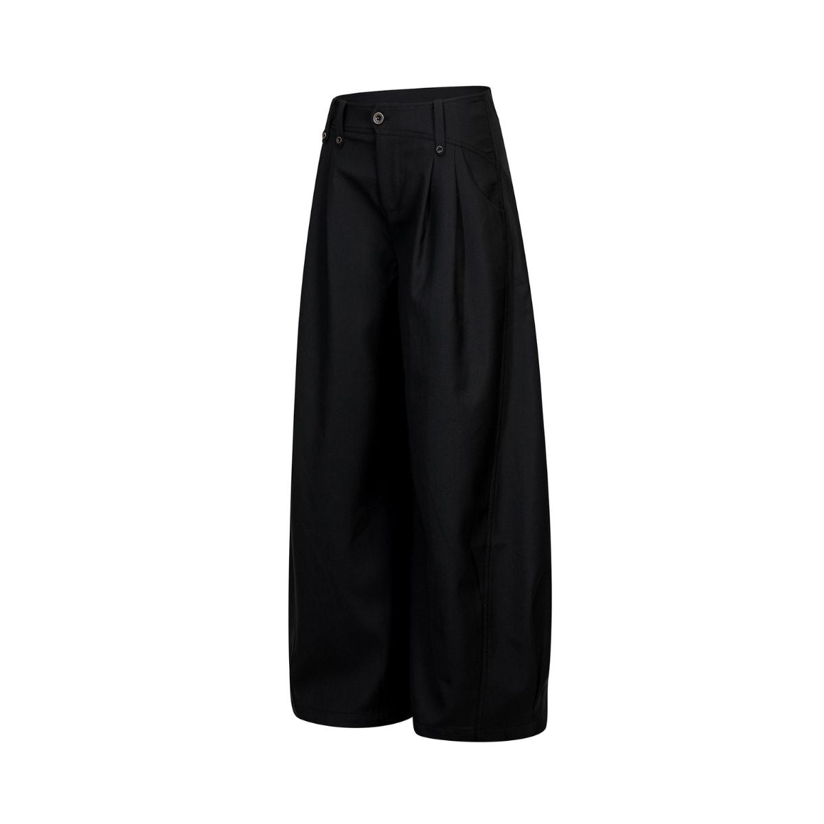 Vintage Curved Wide Leg Draped Trousers