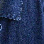 Women's Lapel Long-sleeved Lace-up Washed Denim Shirt