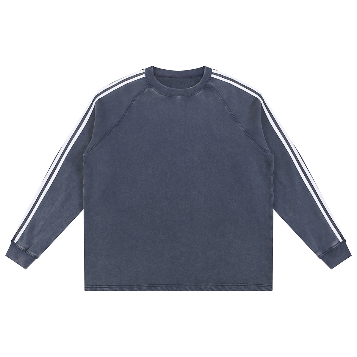 Contrast-Strap Sleeves Cotton Sweatshirt