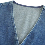 Classic Blue Button-Front Denim Vest