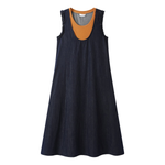 Mock Two-Piece Sleeveless A-Line Dress