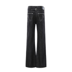 Street Deconstructed Embroidered Slim Flare Jeans