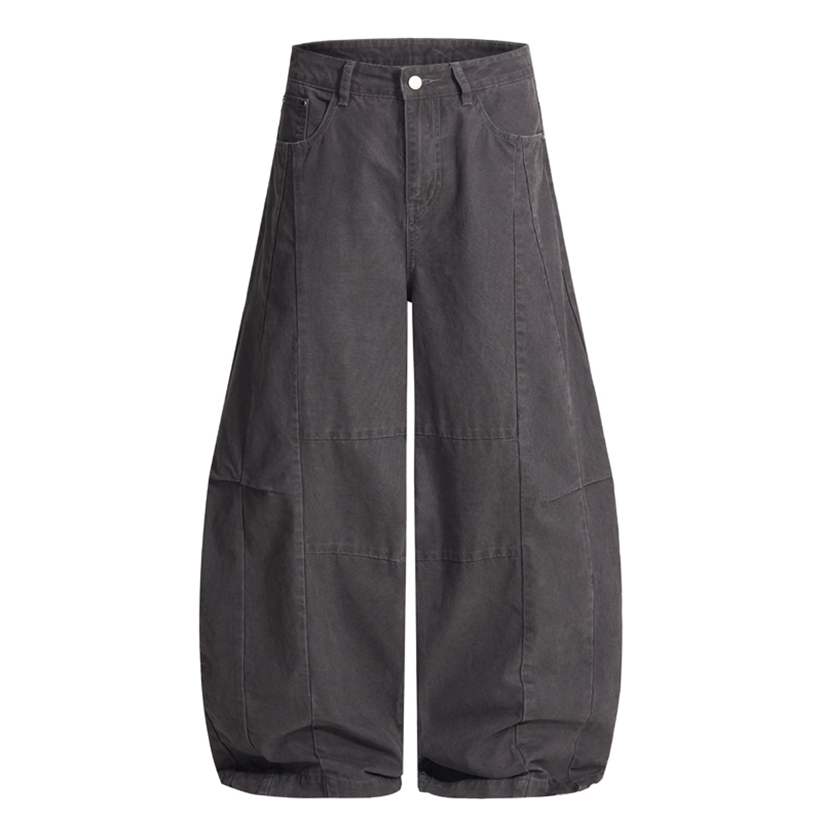 Curved Blade Wide Leg Patchwork Casual Pants