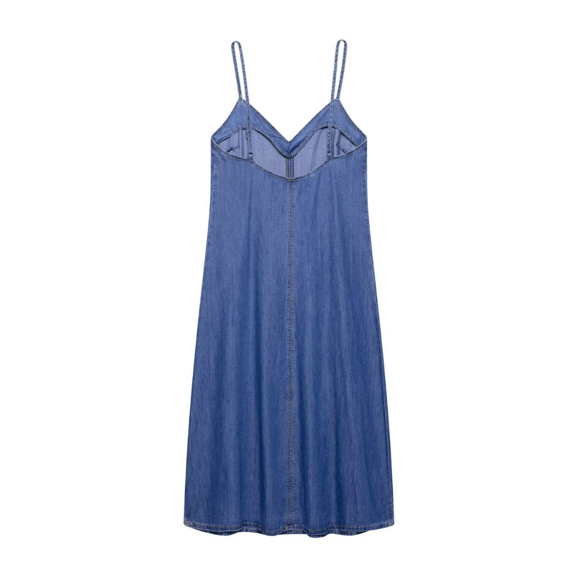 Relaxed Sleeveless A-Line Slip Midi Dress