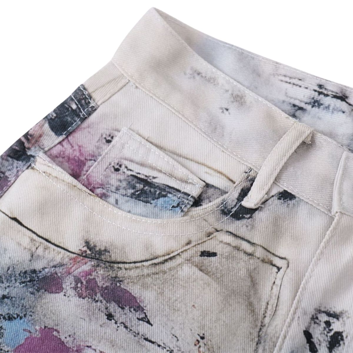 Smoke Rise Paint Splatter Streetwear Baggy Jeans