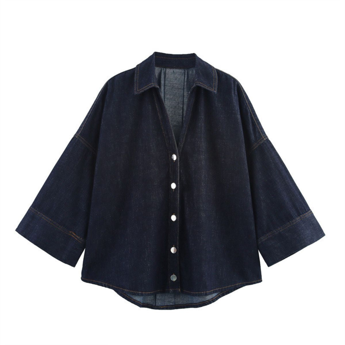 Indigo Wide Sleeve Denim Shirt