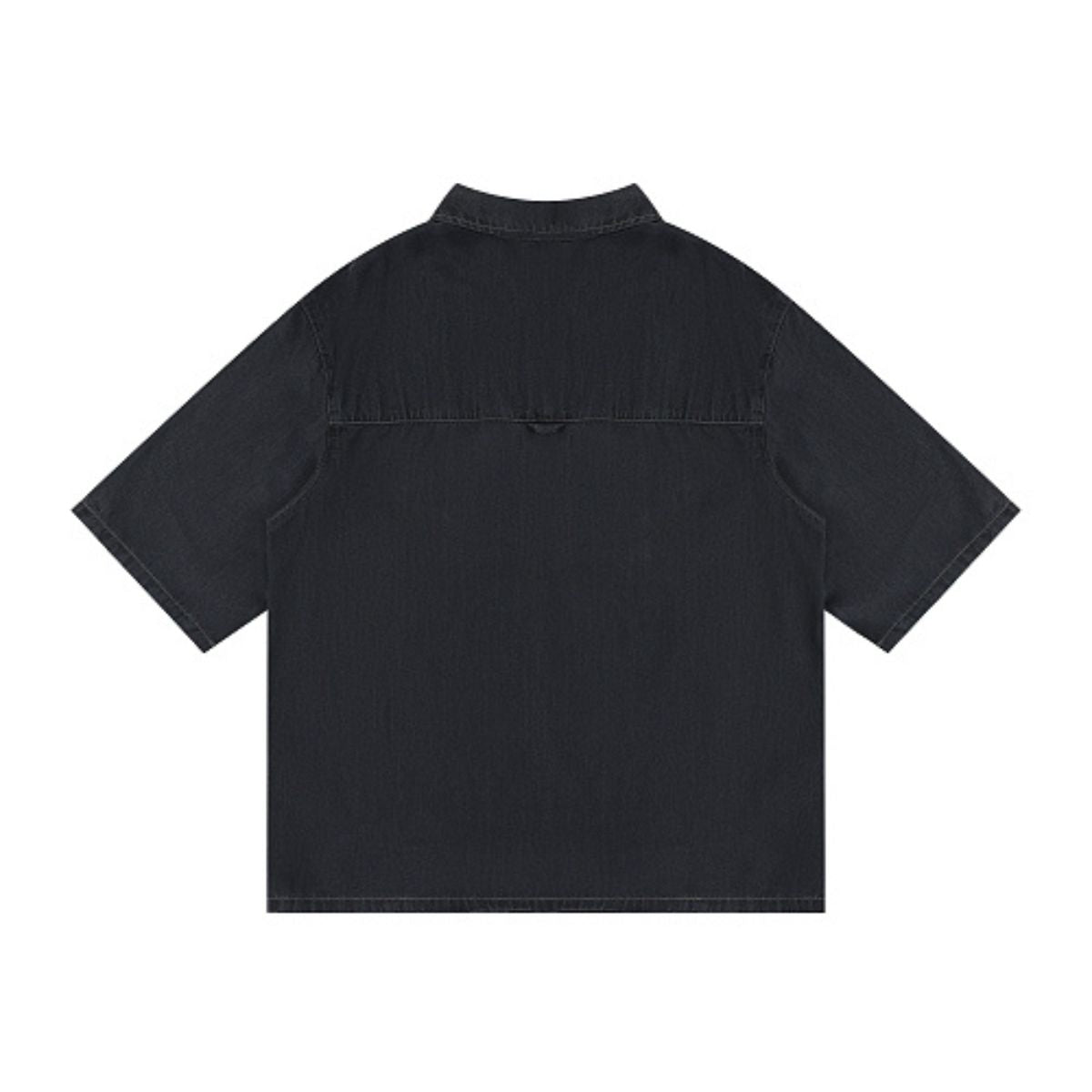 Cotton Washed Oversized Denim Collar Tee