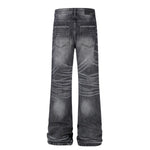 Vintage Washed Black Flared Denim Jeans