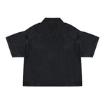 Vintage Washed Denim Zip Polo Shirt