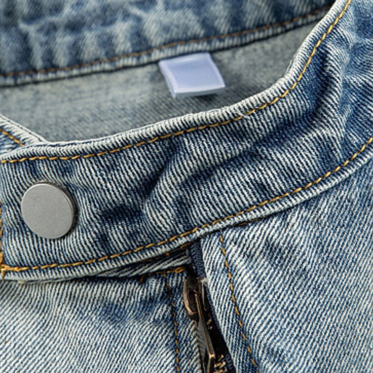 Men's Heavy Washed Distressed Retro Blue Simple Casual Denim Jacket