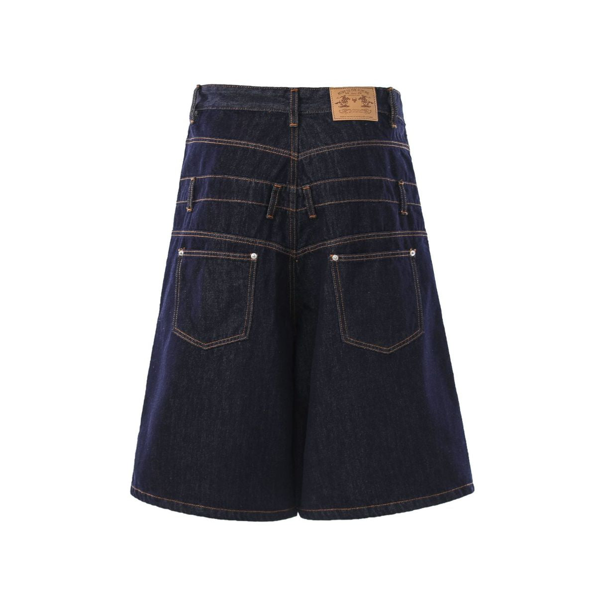 Double Waistband Wide Leg Denim Shorts