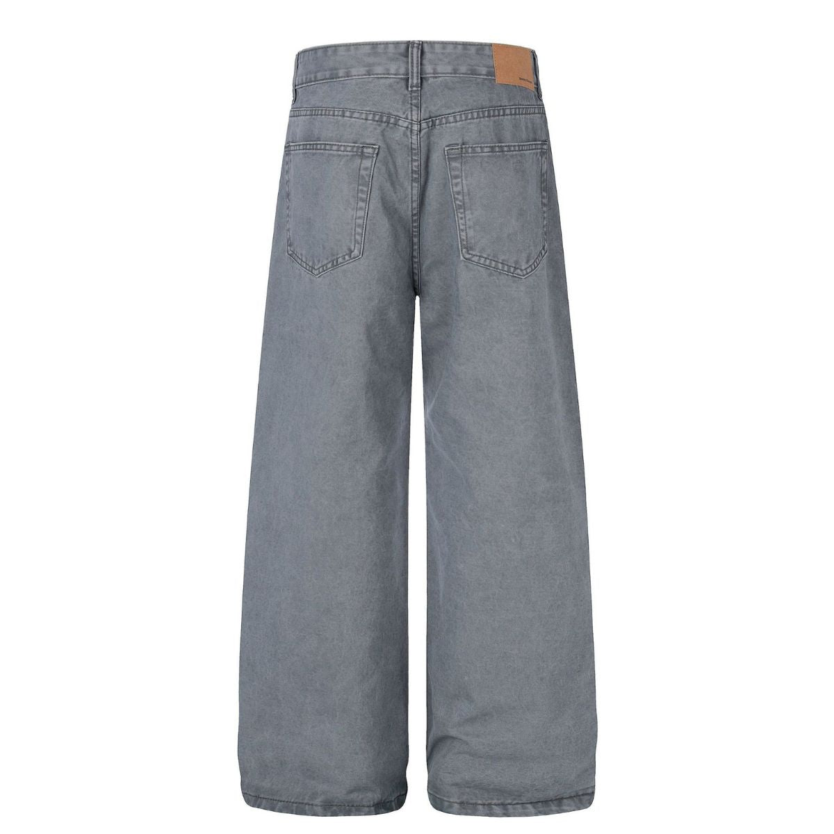 Vintage Washed Eyelet Wide Leg Denim Jeans