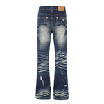 Vintage Distressed Slim Flare Jeans