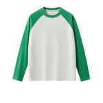 Relaxed Contrasting Colors Raglan Long Sleeve Top 270gsm
