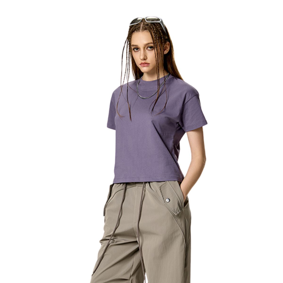 Women's Solid Color Cotton T Shirt 260gsm