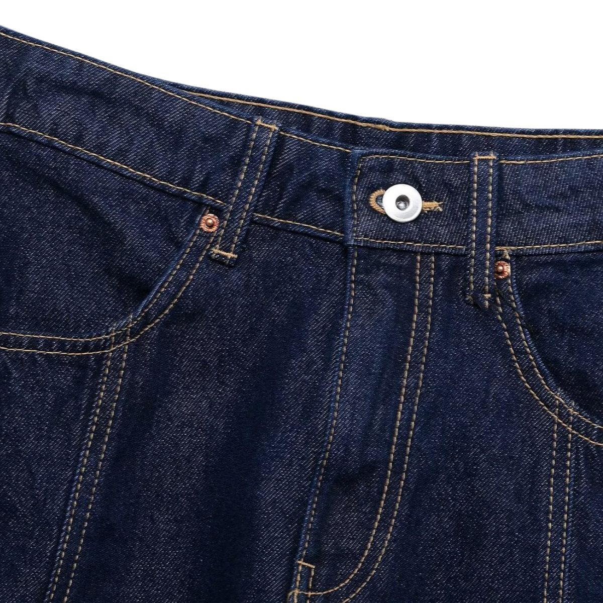 Indigo Denim Mini Flounce Skirt