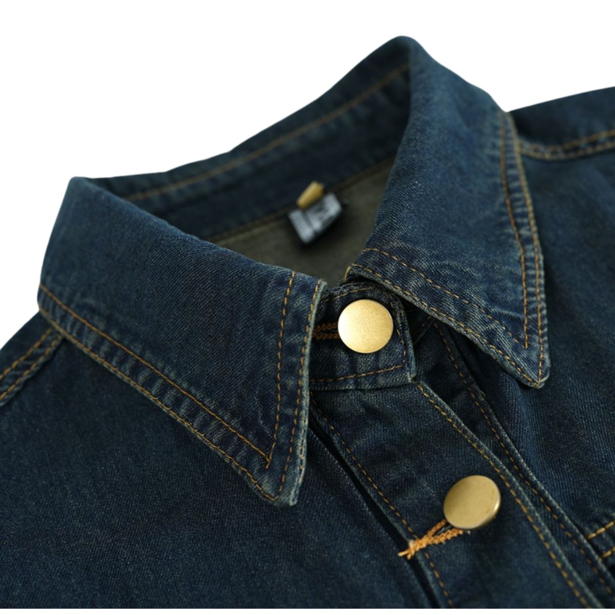 Short-Sleeve Button-Front Denim Shirt