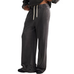 Ripped Hem Loose Fit Cotton Sweatpants