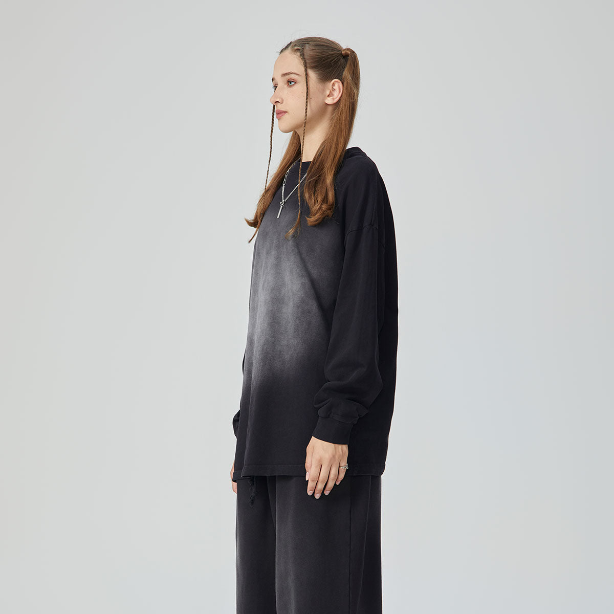 Stone-Washed Faded Cotton Sweatshirt 360gsm