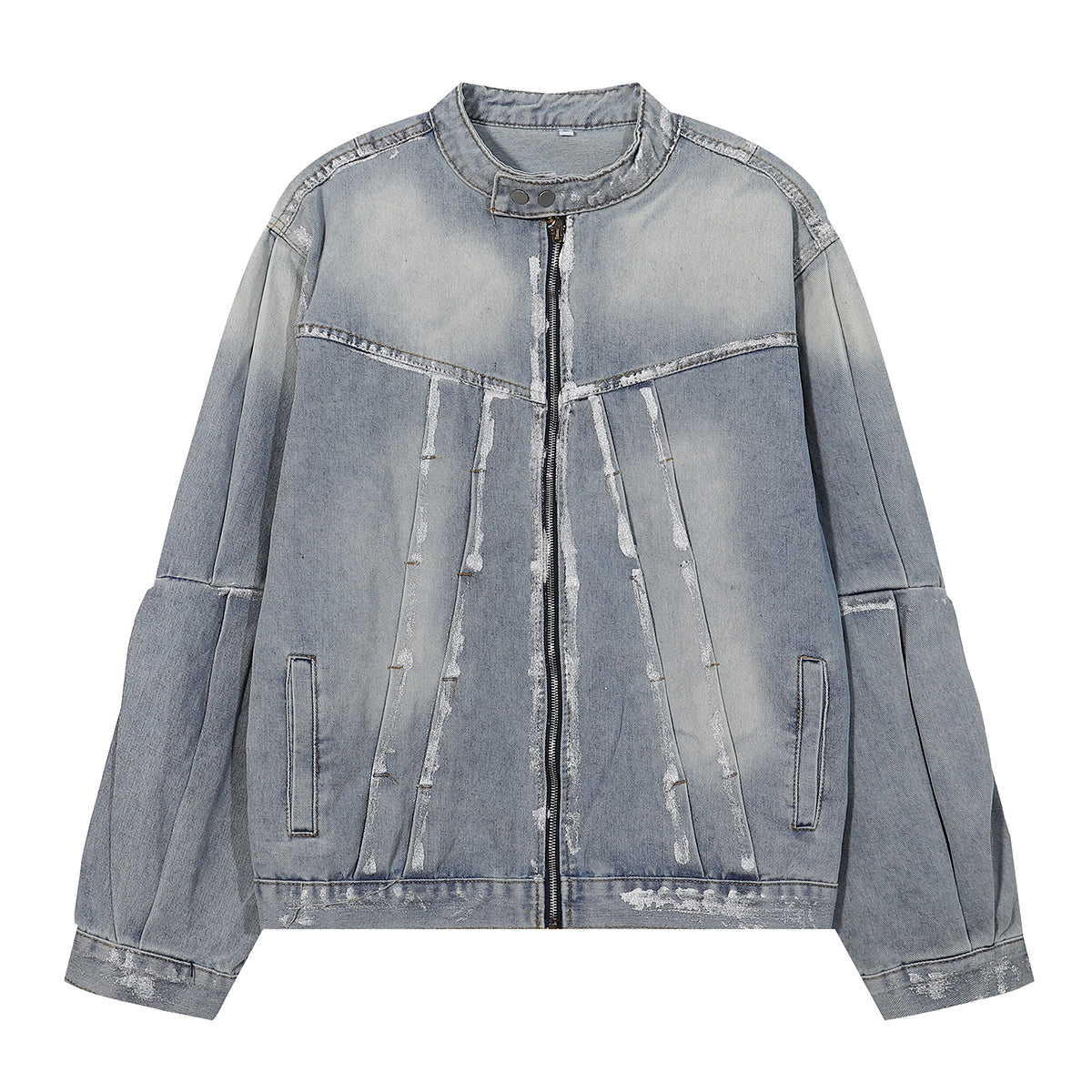 Wax Coated Denim Motorcycle Jacket