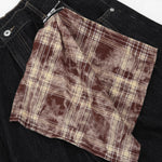 Checkered Bandana Baggy Denim Bermuda Shorts