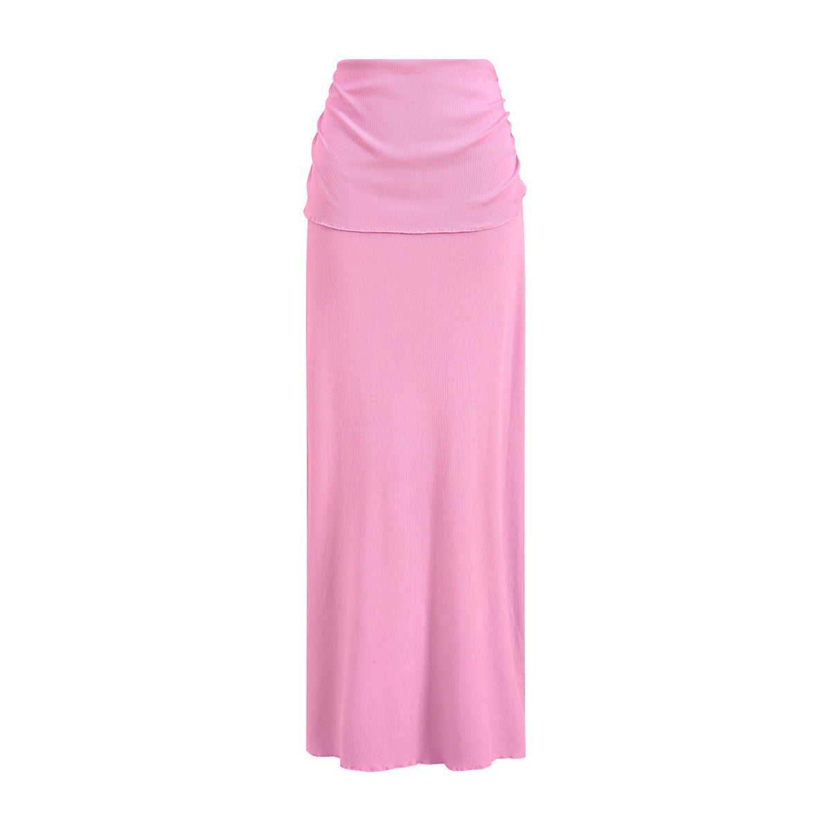 High Waist Ruched Knit Maxi Skirt