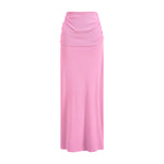 High Waist Ruched Knit Maxi Skirt