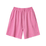 Vintage Wash Destructive Shorts