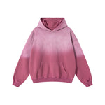 Relaxed Overdyed Ombre Faded Cotton Hoodie