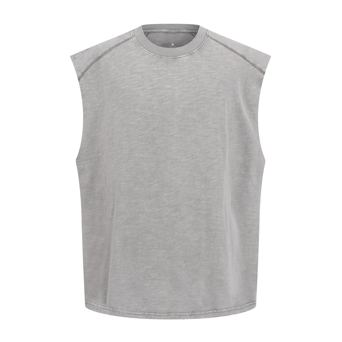 Raw Edge Distressed Studded Sleeveless Tee