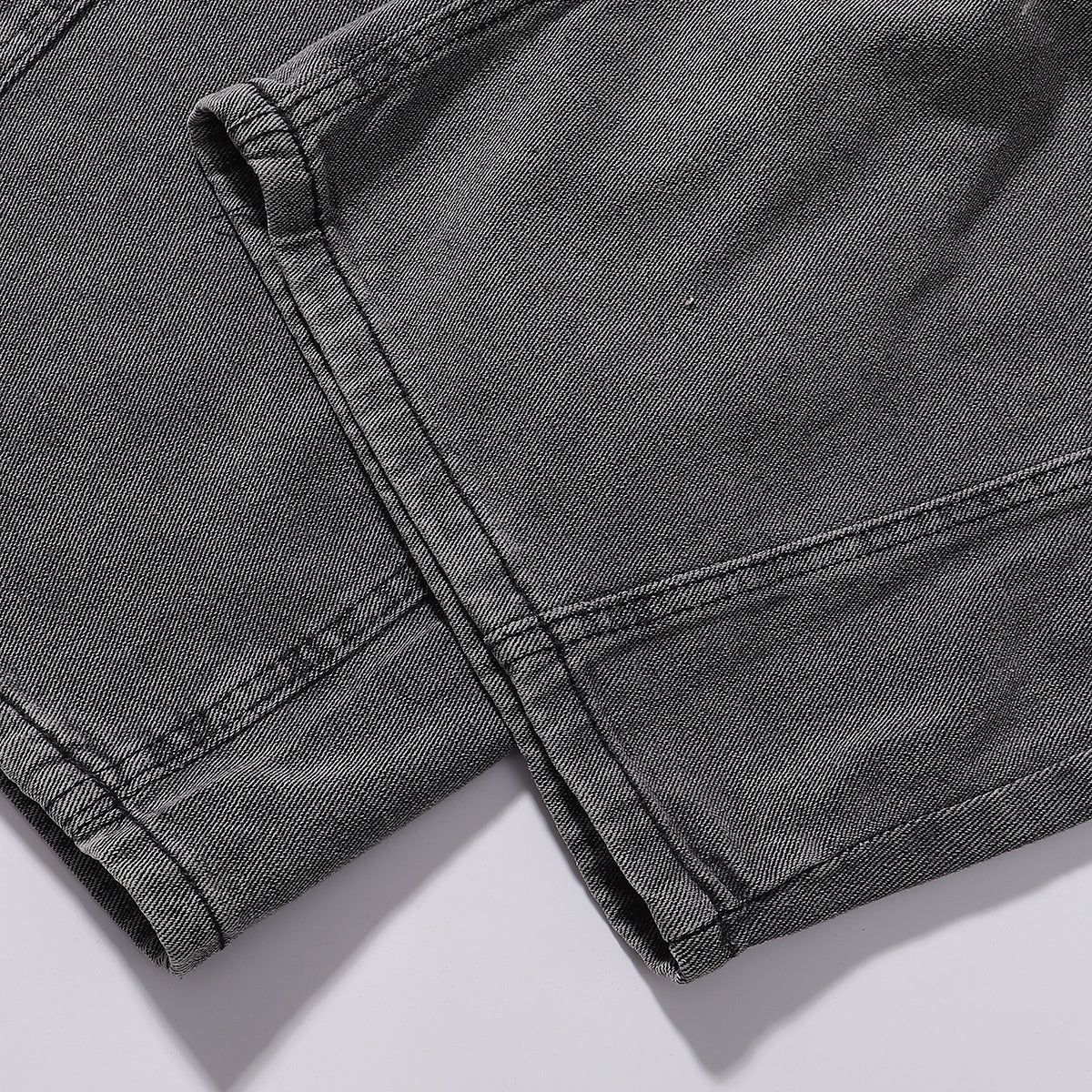 Faded Grey Distressed Wide Leg Vintage Jeans