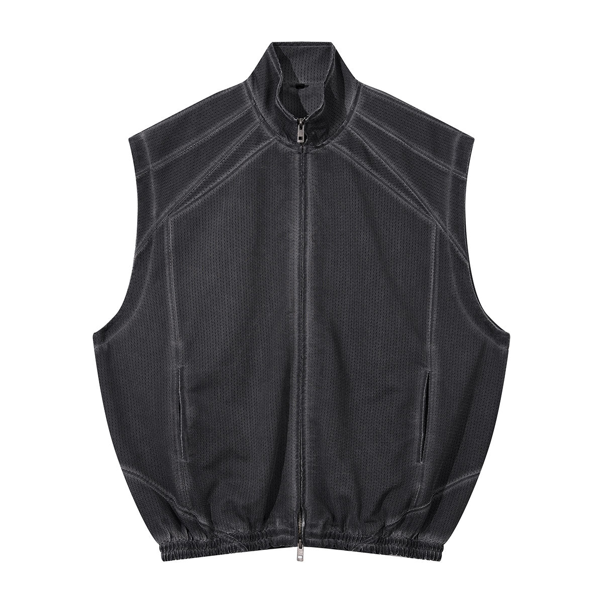 Lightweight Mesh Stand Collar Zip Vest