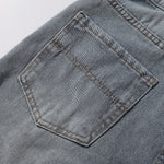 Panel Stitching Detail Light Wash Denim Shorts