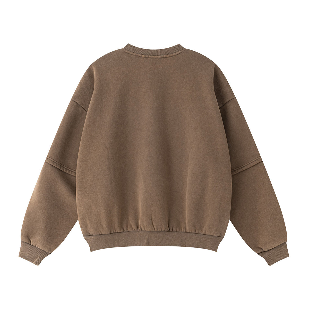 Crew Neck Mock Two-Layer Fleece Sweatshirt