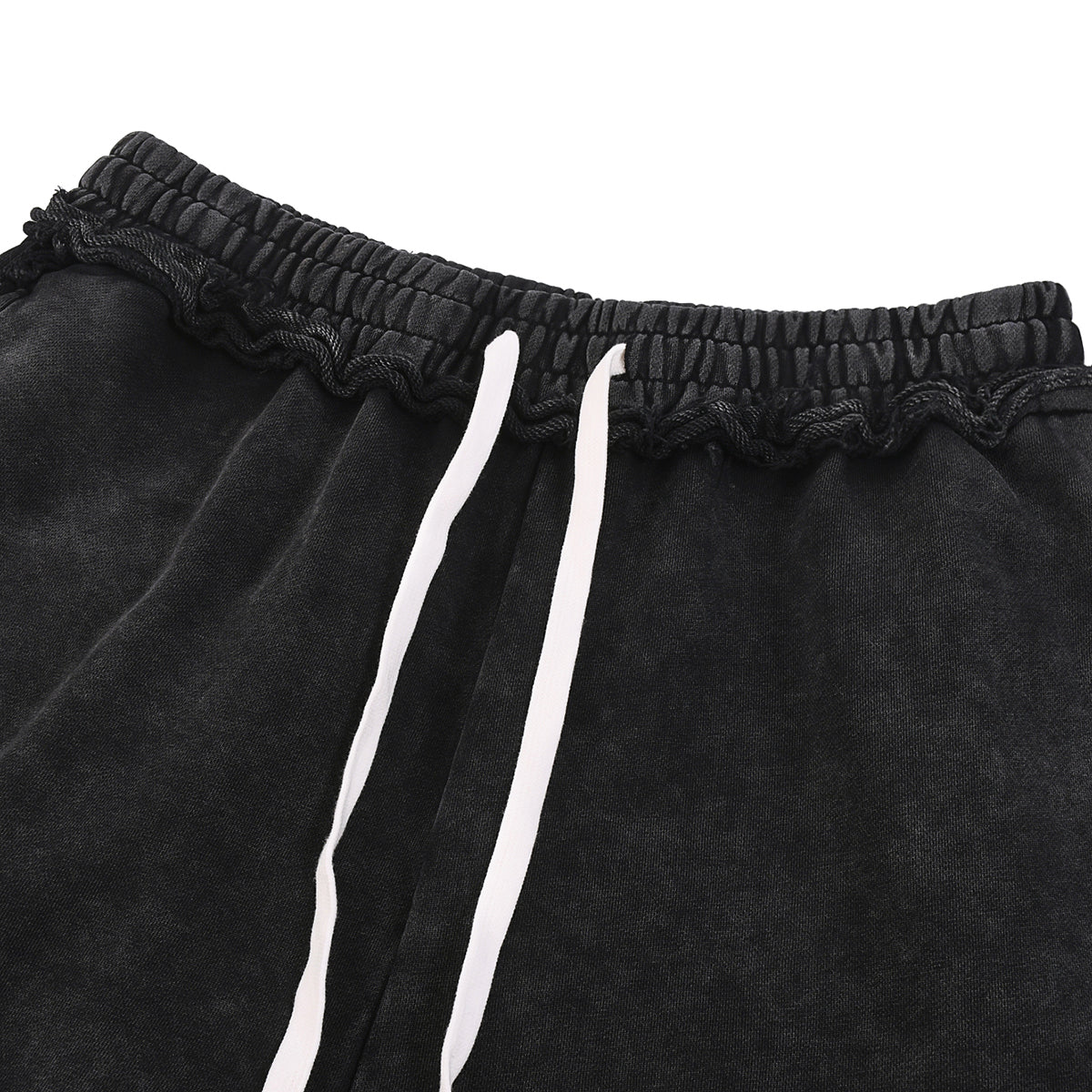 Stone-Washed Raw-Edge Sweat Shorts