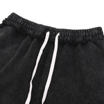 Stone-Washed Raw-Edge Sweat Shorts