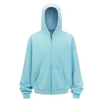 Double Yarn Vintage Washed Zippered Comfort Hoodie