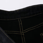 Black Leopard Print Denim Bermuda Shorts