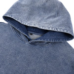 Knit Denim Kangaroo Pocket Hoodie