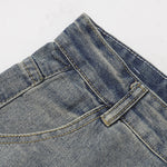 Classic Mid Waist Straight Leg Denim Shorts