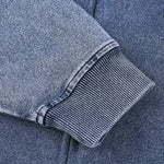 Double Slider Zip Knit Denim Hoodie