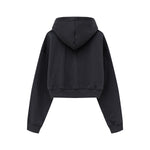 Solid Kangaroo Pocket Crop Hoodie