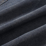 Stand Collar Zip-Up Washed Denim Jacket