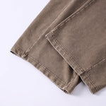 Vintage Washed Curved Panel Wide Drawstring Pants