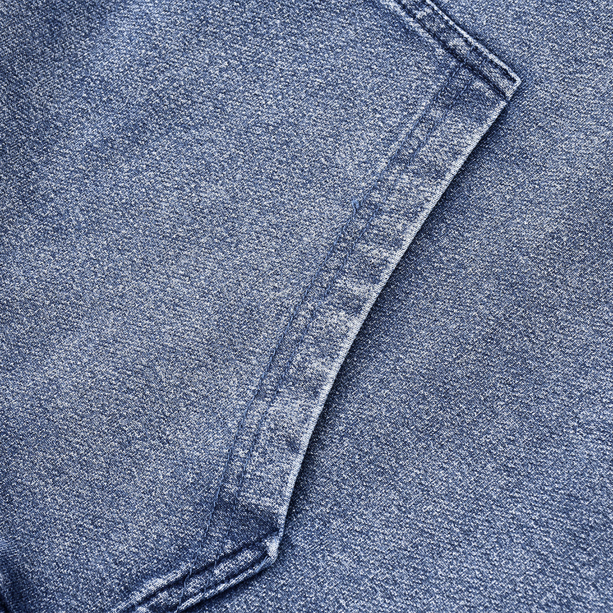 Knit Denim Kangaroo Pocket Hoodie