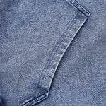 Knit Denim Kangaroo Pocket Hoodie