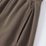 Curved Seam Straight Leg Casual Street Trousers