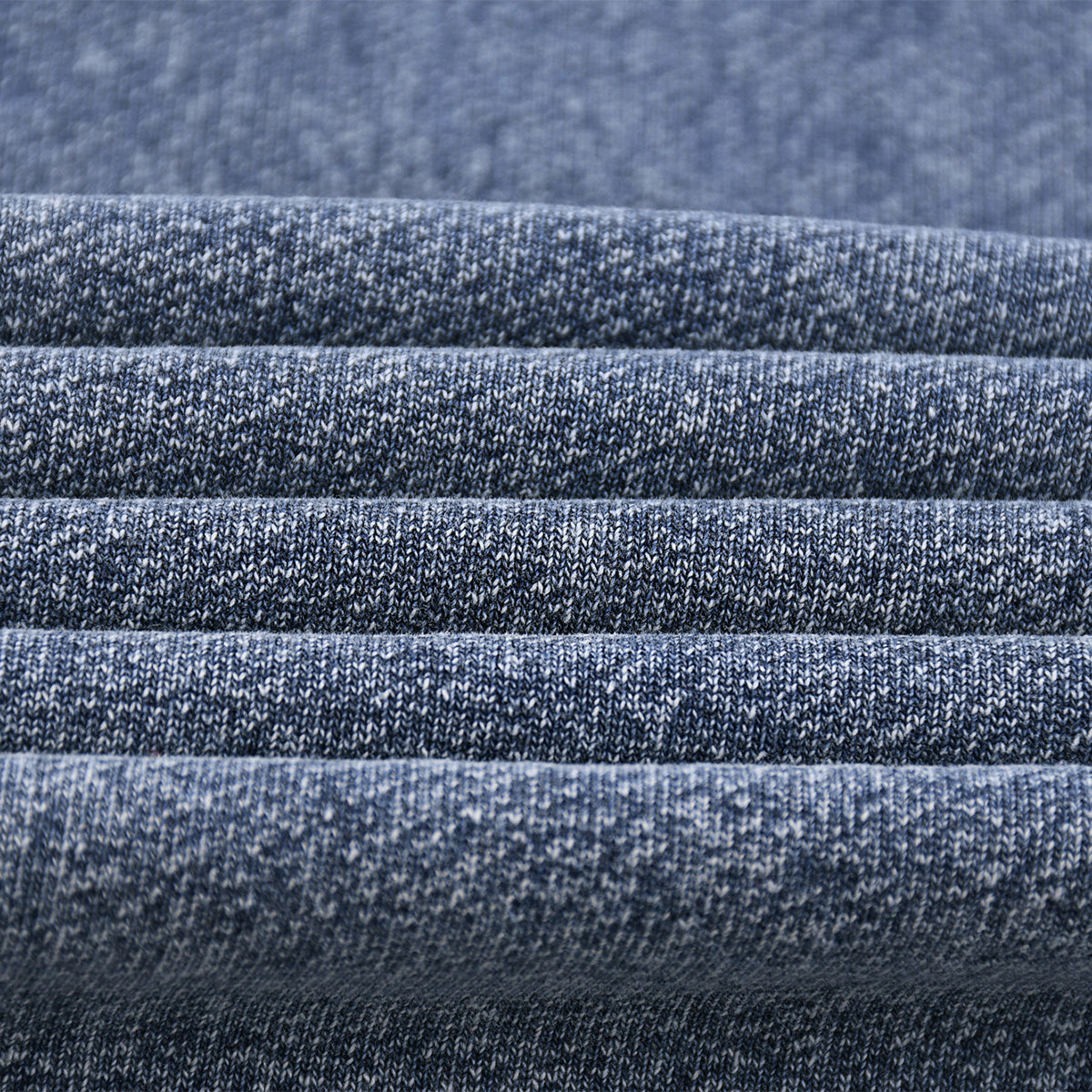 Double Slider Zip Knit Denim Hoodie