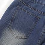 Vintage Washed Distressed Faded Denim Shorts